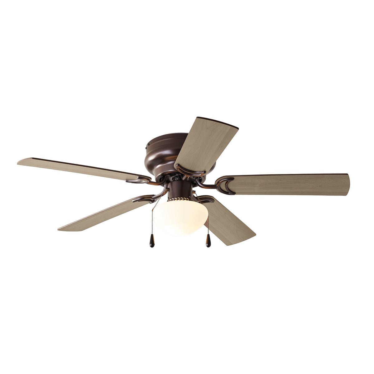 Mainstays 44 inch Hugger Indoor Ceiling Fan with Light Kit, Bronze, 5 Blades, Reverse Airflow - Product image 1