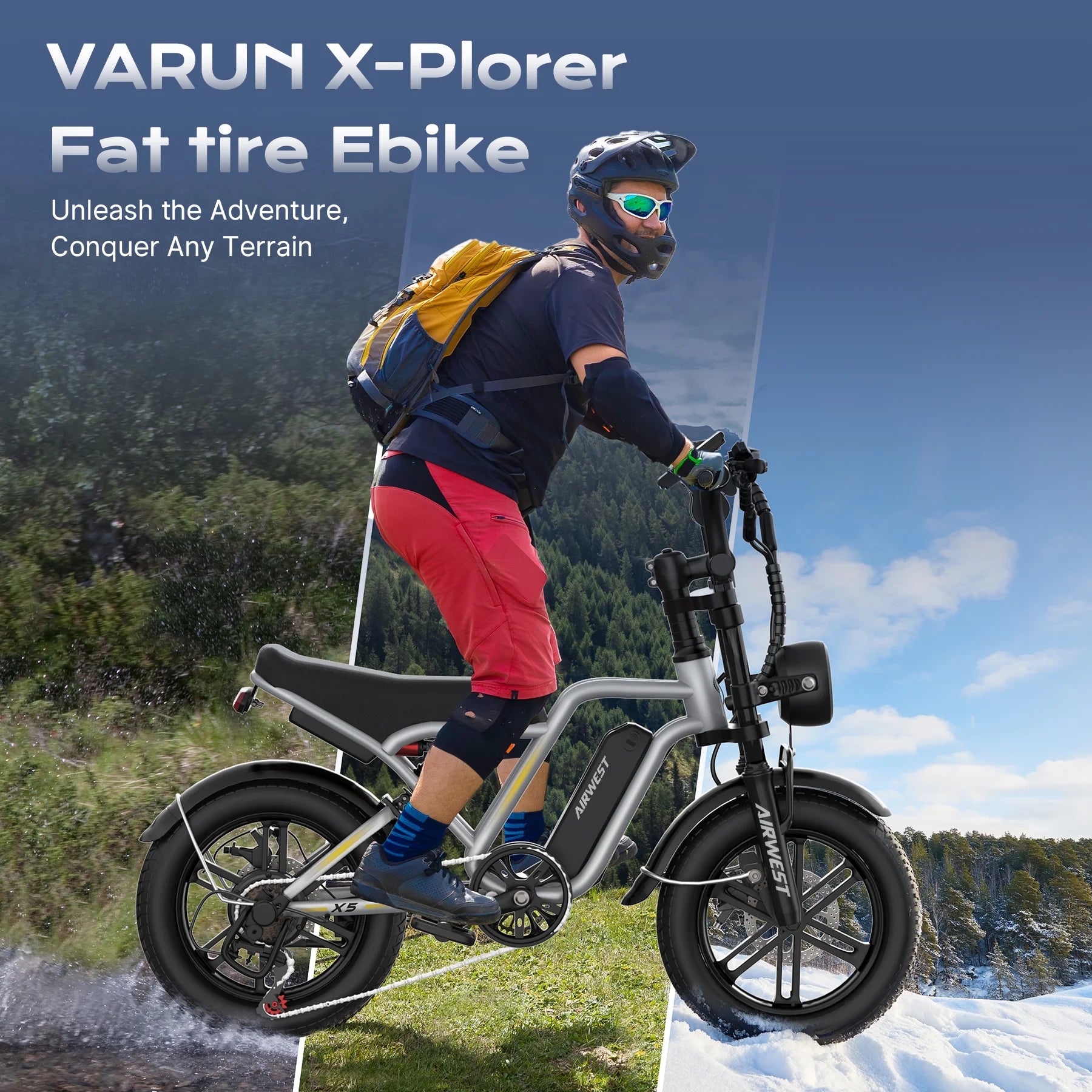 AIRWEST Peak 1000W Electric Bike for Adults - Reaches 25MPH, 65 Miles Long Range, 48V 13ah Battery - Product image 6