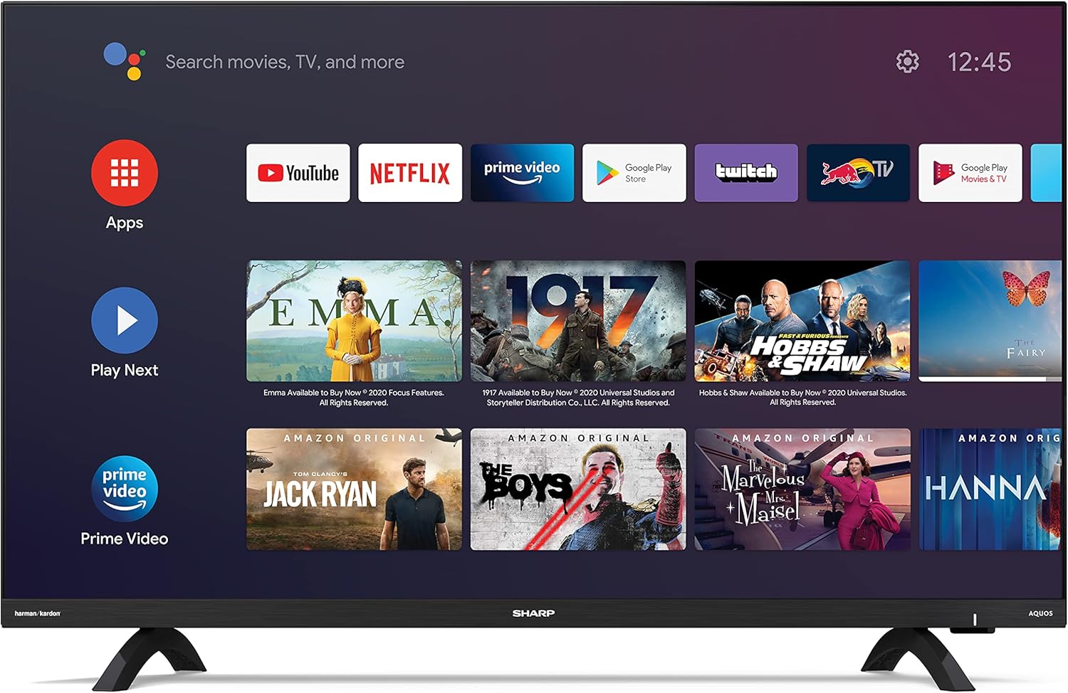 Sharp 32DI6EA – Android TV – 32 Inches (81cm) – Connected TV: Netflix, Youtube, Prime Video