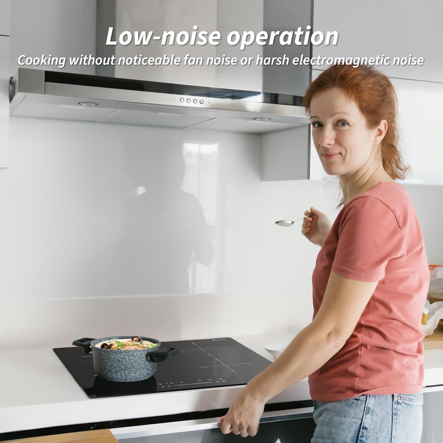 4 Burner Induction Hob, Induction Hob with Half-Deck Technology, Boost Function, Even Heating, 99 Min Timer, Safety Lock 6400W