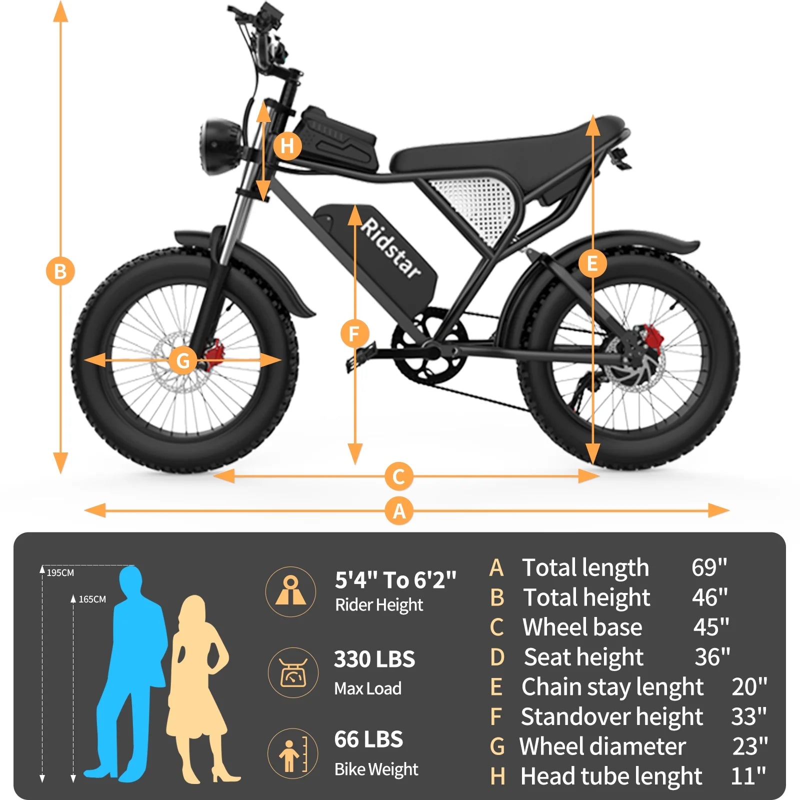 Ridstar 1500W Electric Bike for Adults, 33MPH 48V 20ah Electric Bicycle - Product image 6