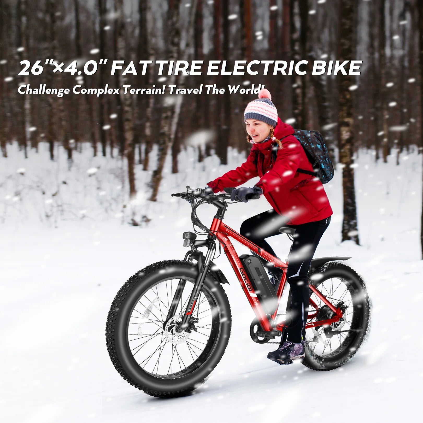 Gocio 26" 4.0 Fat Tire Electric Bike for Adults, 500W Motor, 48V 13ah Battery - Product image 20