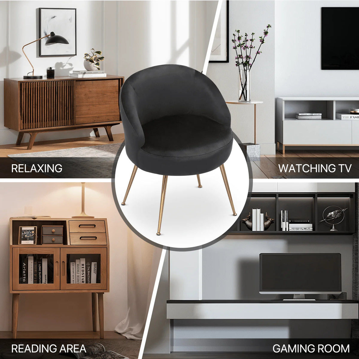 Monibloom Velvet Accent Chair, Modern Upholstered Single Sofa Side Chair - Product image 16