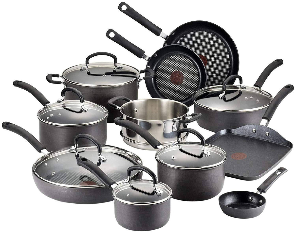 T-Fal Ultimate Hard Anodized Nonstick 17 Piece Cookware Set Black - Product image 1