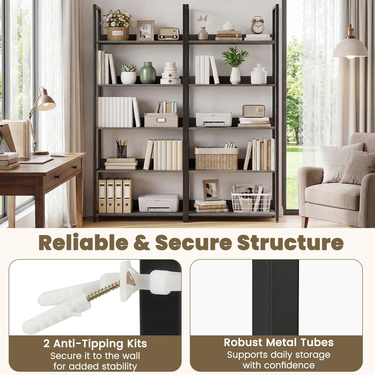 Tangkula 5-Tier Bookshelf for Living Room - Product image 7