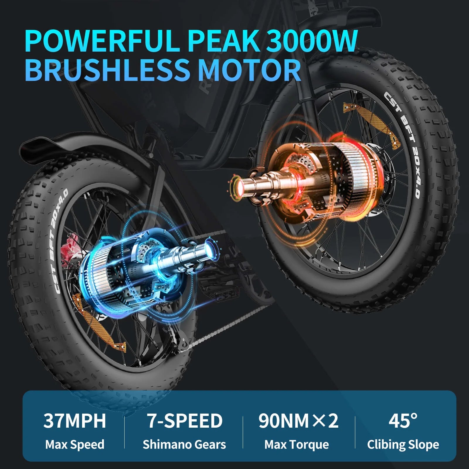 Ridstar 1500W Electric Bike for Adults, 33MPH 48V 20ah Electric Bicycle - Product image 22
