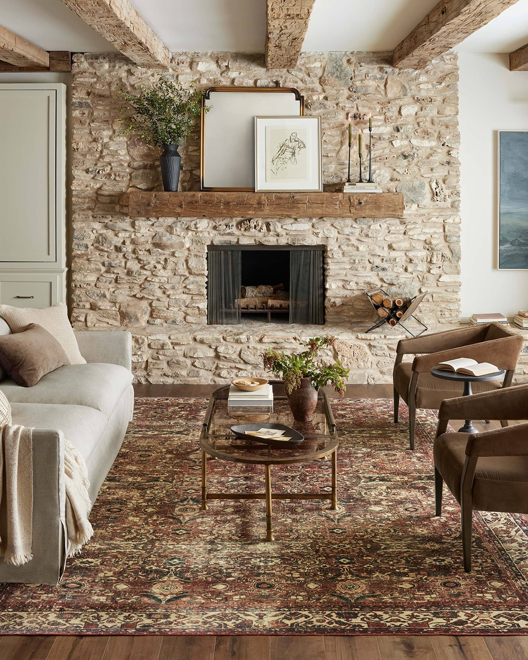 Magnolia Home by Joanna Gaines x Loloi Banks Machine Washable Brick / Ivory Area Rug Size - Product image 1