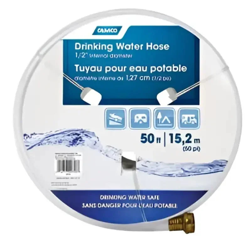 Camco Drinking Water Hose 1/2" x 50' Reinforced TastePURE 22753