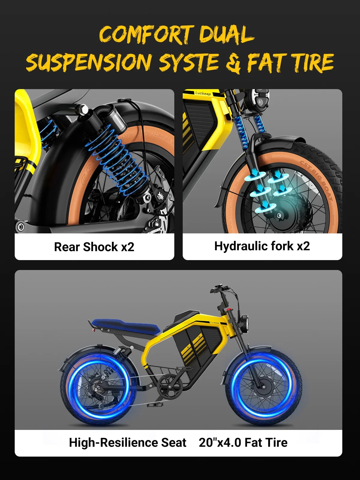 Luckeep M5 Electric Bike for Adults/Teen, 1500W Peak Motor, Max 32MPH, 48V 15AH Battery - Product image 28