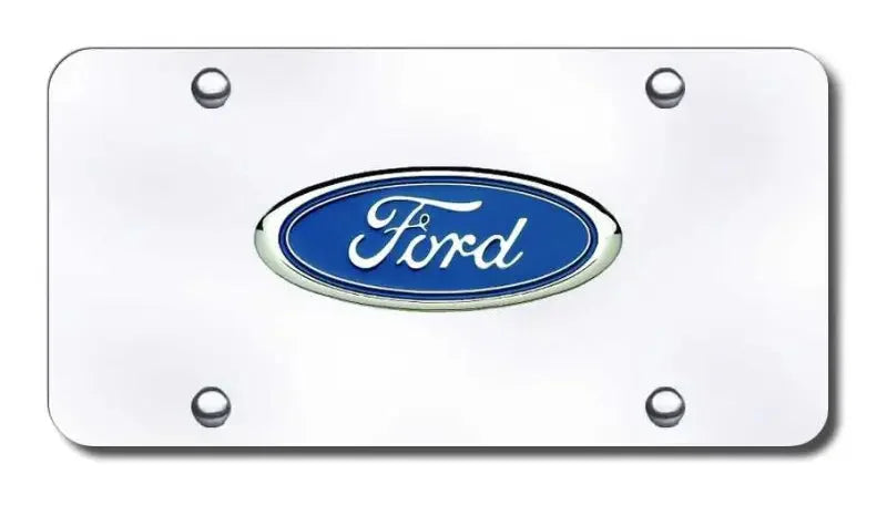 FOR.CC Automotive Gold License Plate Chrome Ford Logo