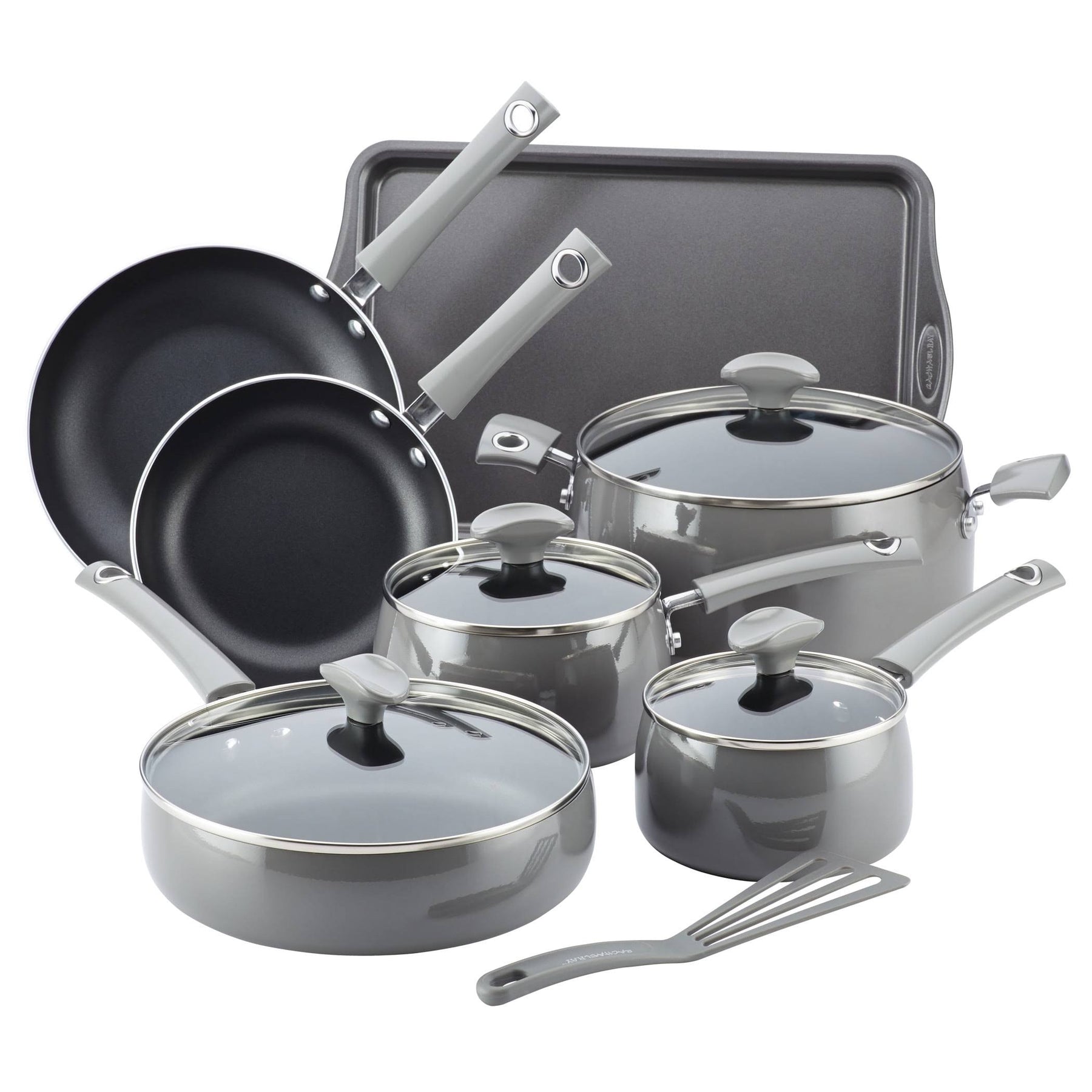 Rachael Ray Cityscapes Porcelain Enamel 12-Piece Cookware Set/SEA Salt Gray - Product image 1