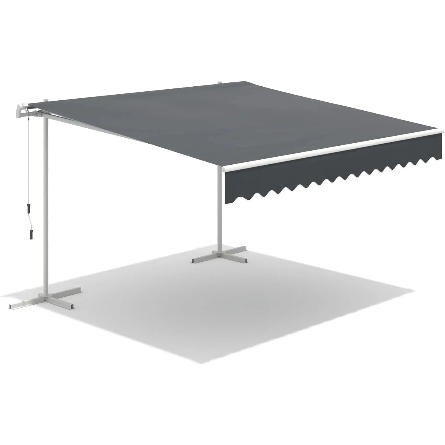AECOJOY Free Standing Retractable Awning, 10'x8' Patio Awnings Outdoor Manual Sun Shade Shelter, Dark Grey - Product image 10