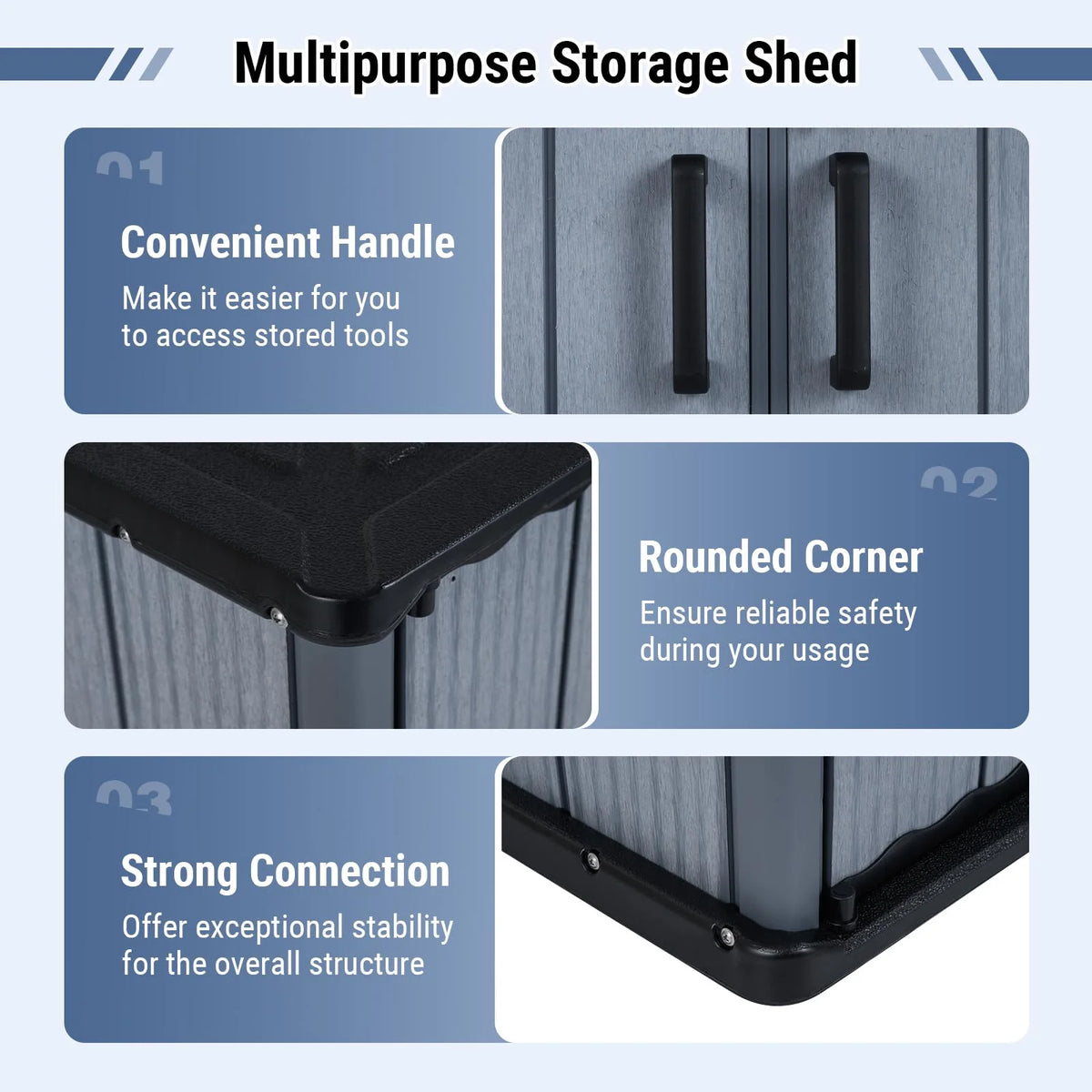 Tangkula 23.5 Cu.ft Outdoor Storage Box with Floor & Lockable Door - Product image 7
