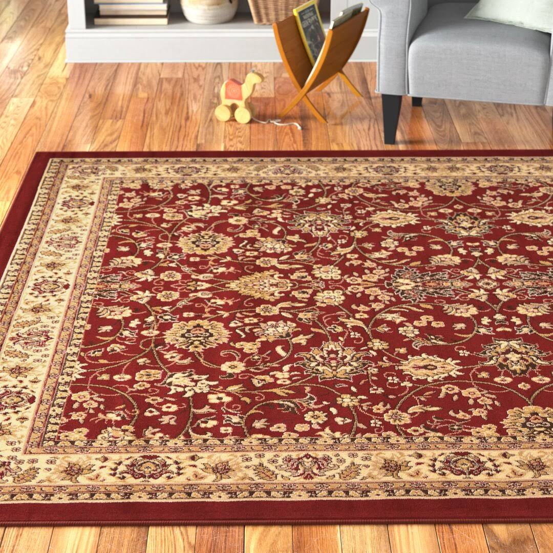 Charlton Home Safford Burgundy Area Rug Size: Rectangle 5' x 8' Red - Product image 1