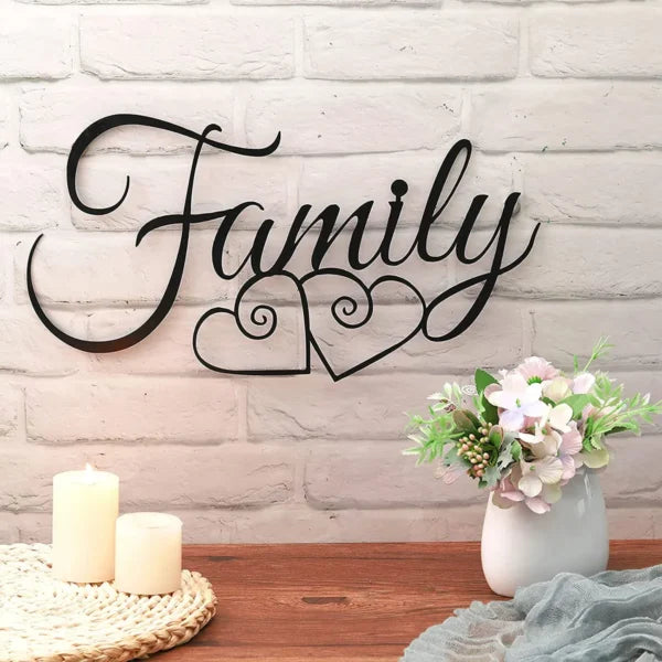 Family Wall Sign Metal Family Wall Decor Black Family Word Wall Art - Product image 3