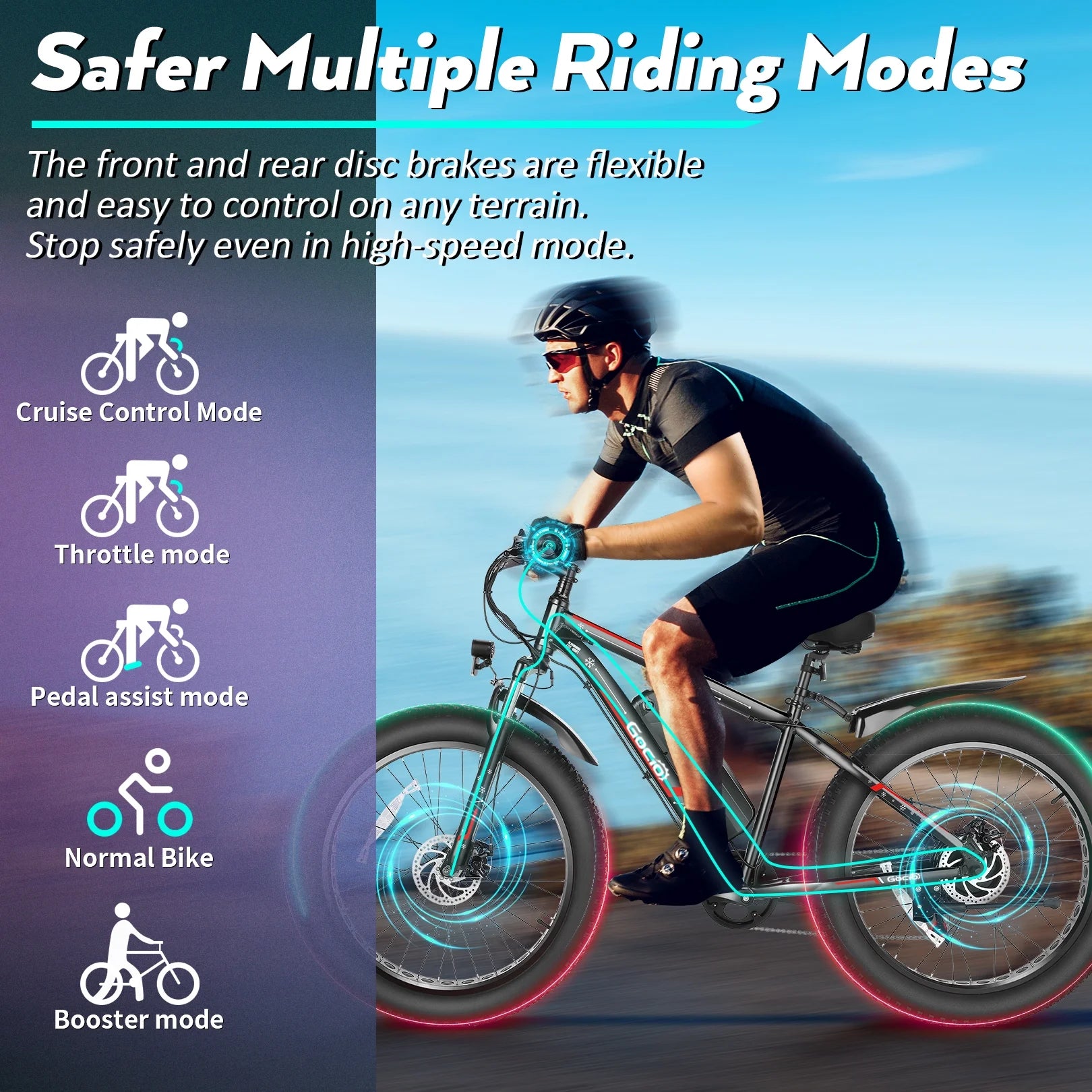 Gocio 26" 4.0 Fat Tire Electric Bike for Adults, 500W Motor, 48V 13ah Battery - Product image 4