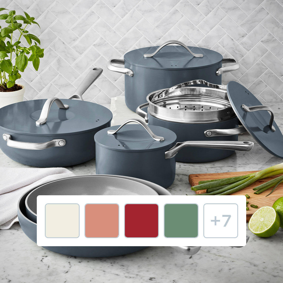 Member's Mark 11-Piece Modern Ceramic Cookware Set (Gray) - Product image 1