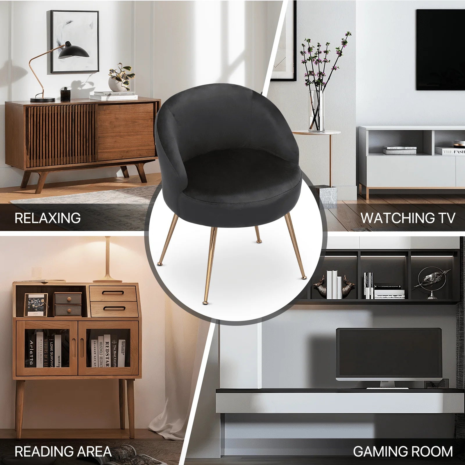 Monibloom Velvet Accent Chair, Modern Upholstered Single Sofa Side Chair - Product image 16
