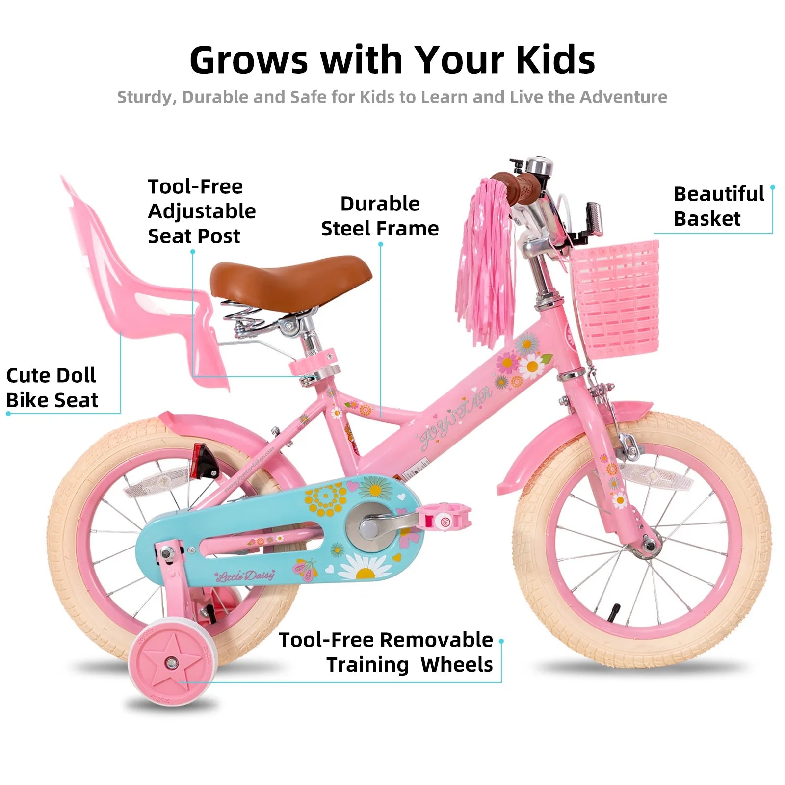 JOYSTAR Little Daisy 14 in Kids Bike for 3 4 5 Years Girls with Handbrake Children Princess Bicycle with - Product image 11