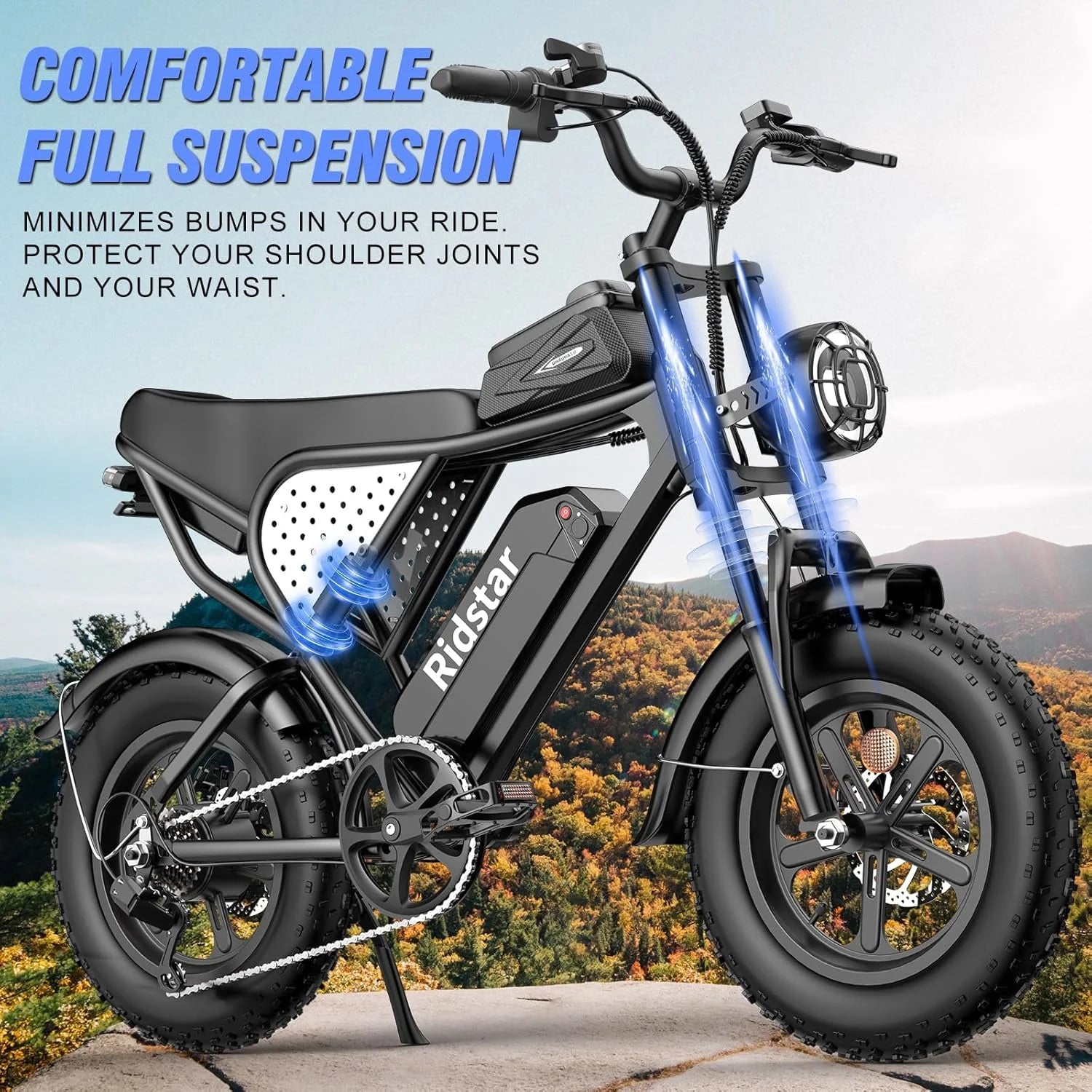 Ridstar Electric Bike for Adults Q20, 1200W 30MPH, 48V 15.6ah Electric Bicycle - Product image 19