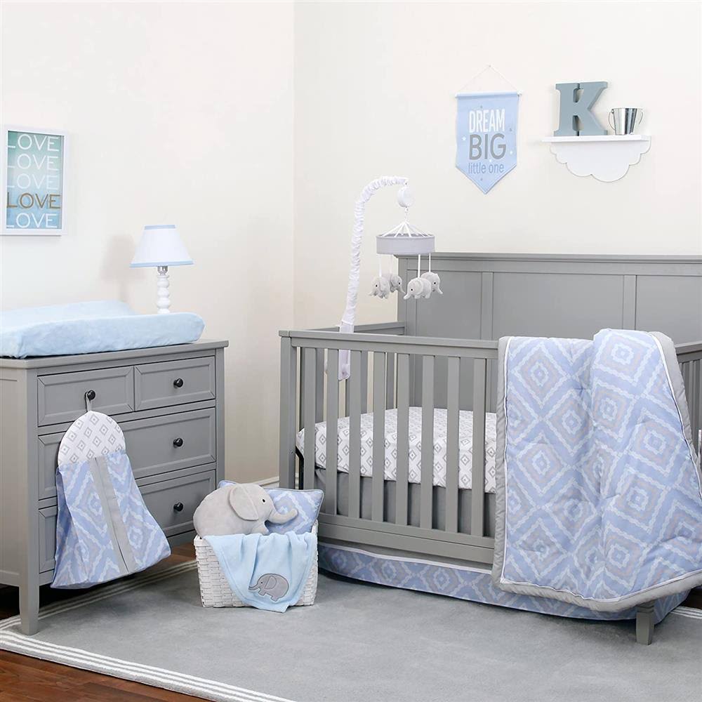 NoJo Dreamer 8 Piece Crib Bedding Set - Color Blue - Product image 1