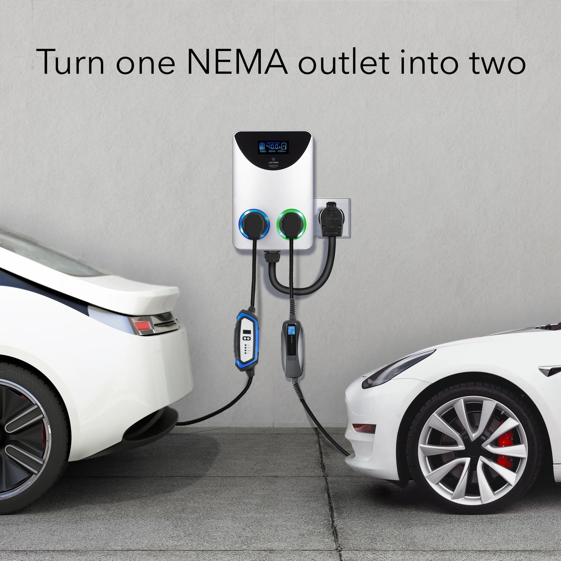 Lectron NEMA Socket Splitter - Power Your EV Charger and High - Powered Appliance from the Same Outlet - Product image 2