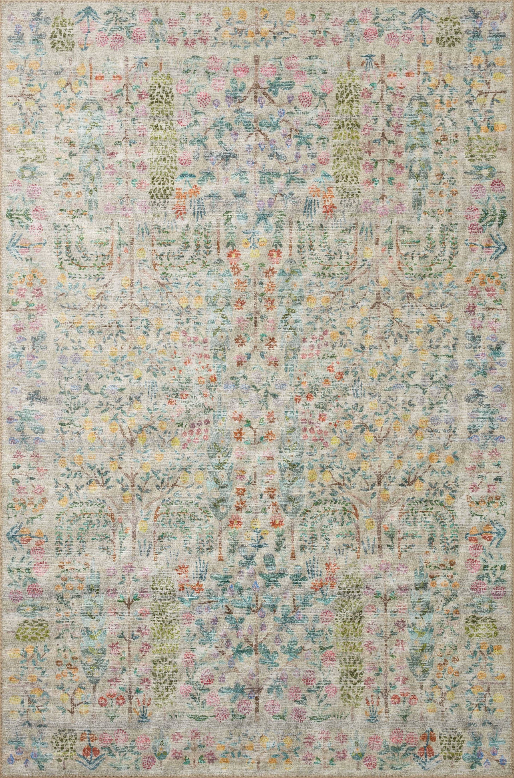 Rifle Paper Co. x Loloi 5'0" x 7'6" Khaki Maison Grove (MAO-07) Area Rug - Product image 1