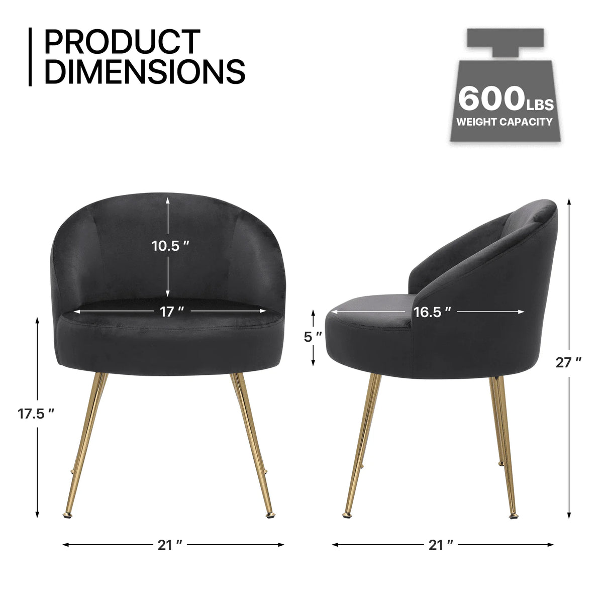 Monibloom Velvet Accent Chair, Modern Upholstered Single Sofa Side Chair - Product image 3