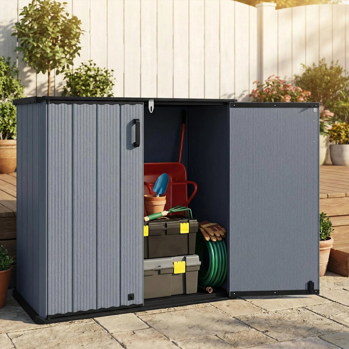 Tangkula 23.5 Cu.ft Outdoor Storage Box with Floor & Lockable Door - Product image 2