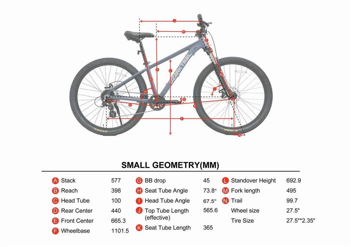 27.5" Ozark Trail M.2 Ridge Mountain Bike, Medium Frame, Fits Riders 5'3" - 5'8", Blue, Adult, Unisex - Product image 11