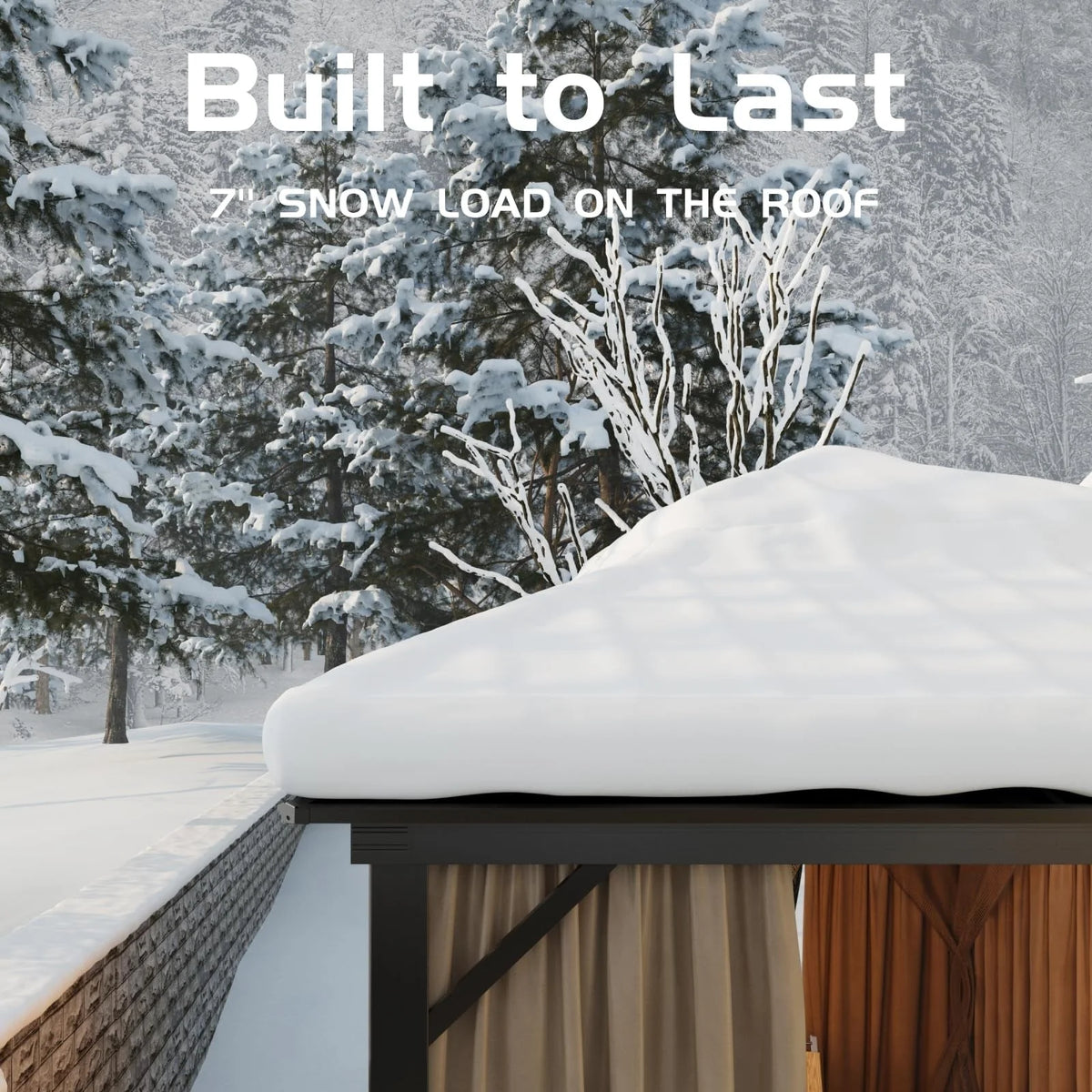 10x10 Hardtop Gazebo with double metal roof, aluminum frame, net, and curtain. All-weather - Product image 14