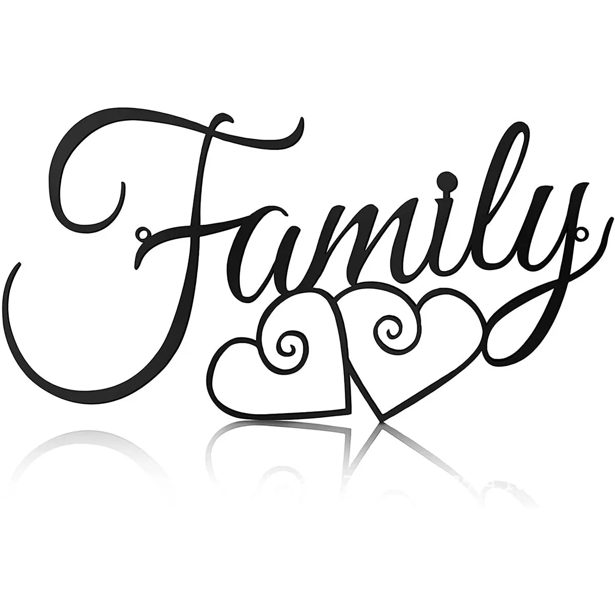 Family Wall Sign Metal Family Wall Decor Black Family Word Wall Art - Product image 1