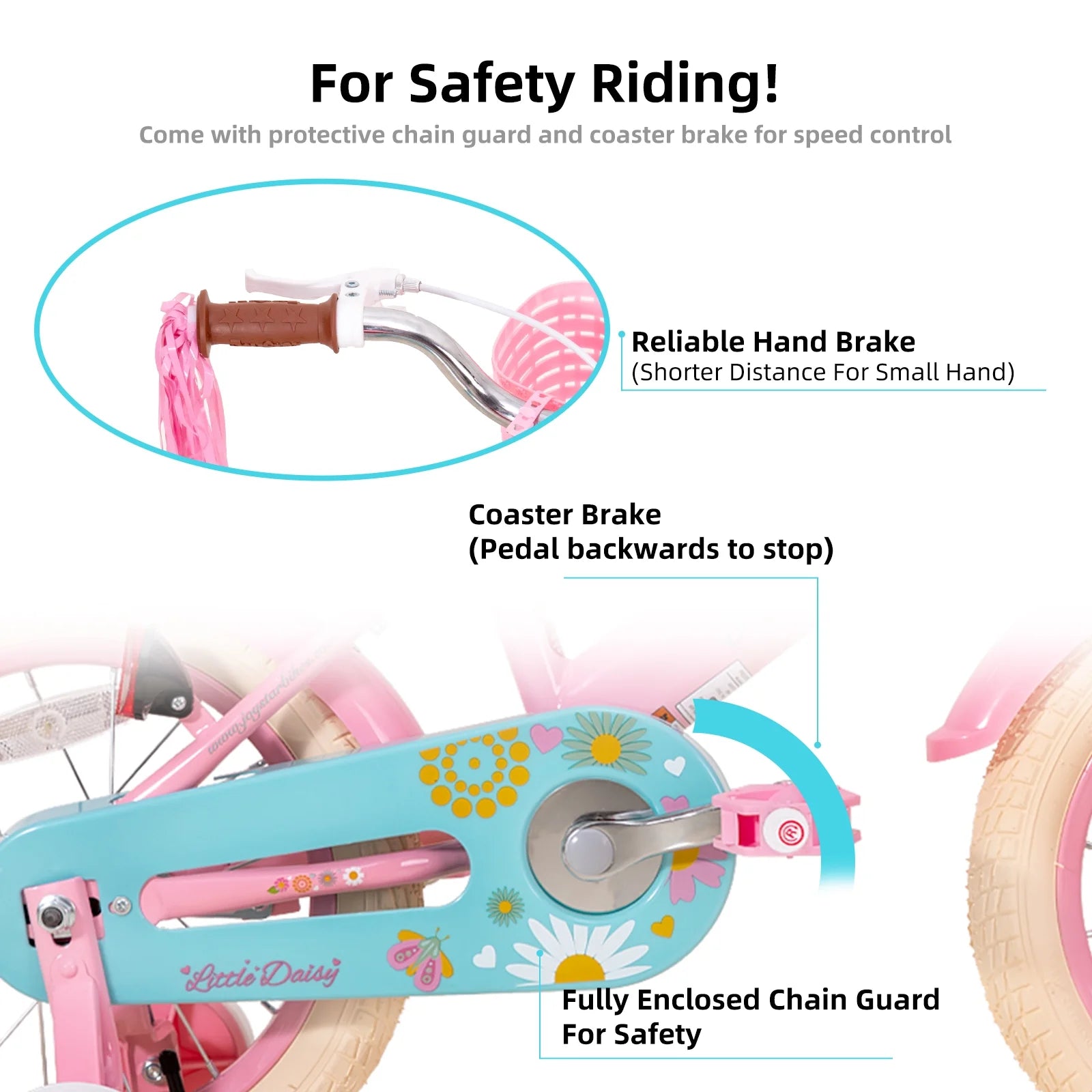 JOYSTAR Little Daisy 14 in Kids Bike for 3 4 5 Years Girls with Handbrake Children Princess Bicycle with - Product image 12