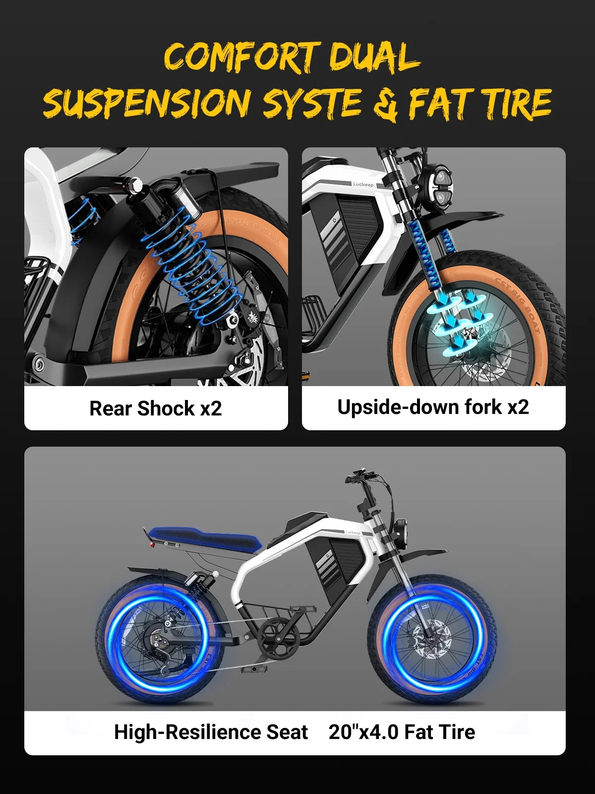 Luckeep M5 Electric Bike for Adults/Teen, 1500W Peak Motor, Max 32MPH, 48V 15AH Battery - Product image 15