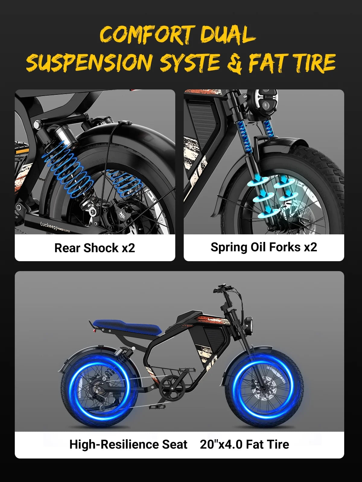 Luckeep M5 Electric Bike for Adults/Teen, 1500W Peak Motor, Max 32MPH, 48V 15AH Battery - Product image 23