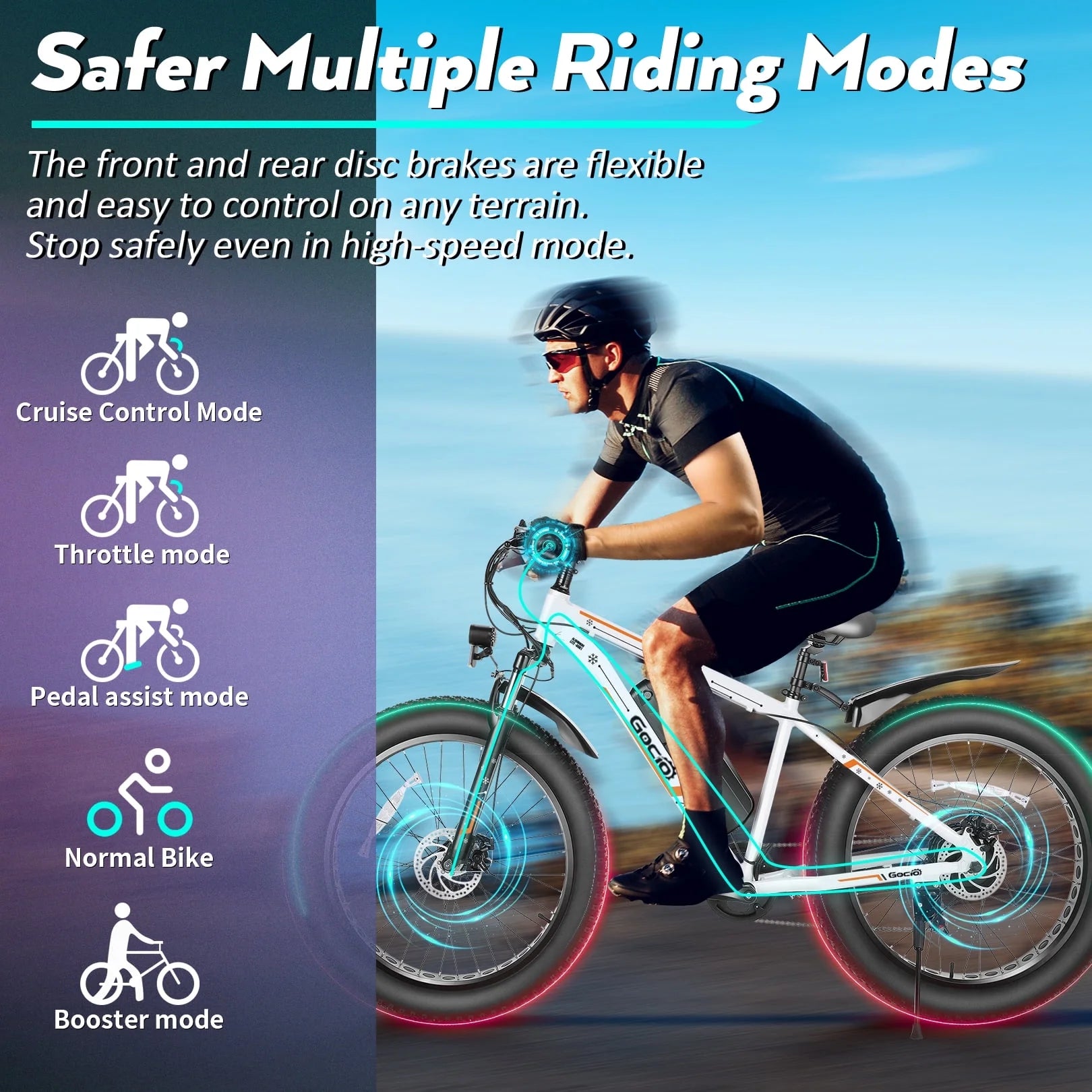Gocio 26" 4.0 Fat Tire Electric Bike for Adults, 500W Motor, 48V 13ah Battery - Product image 31