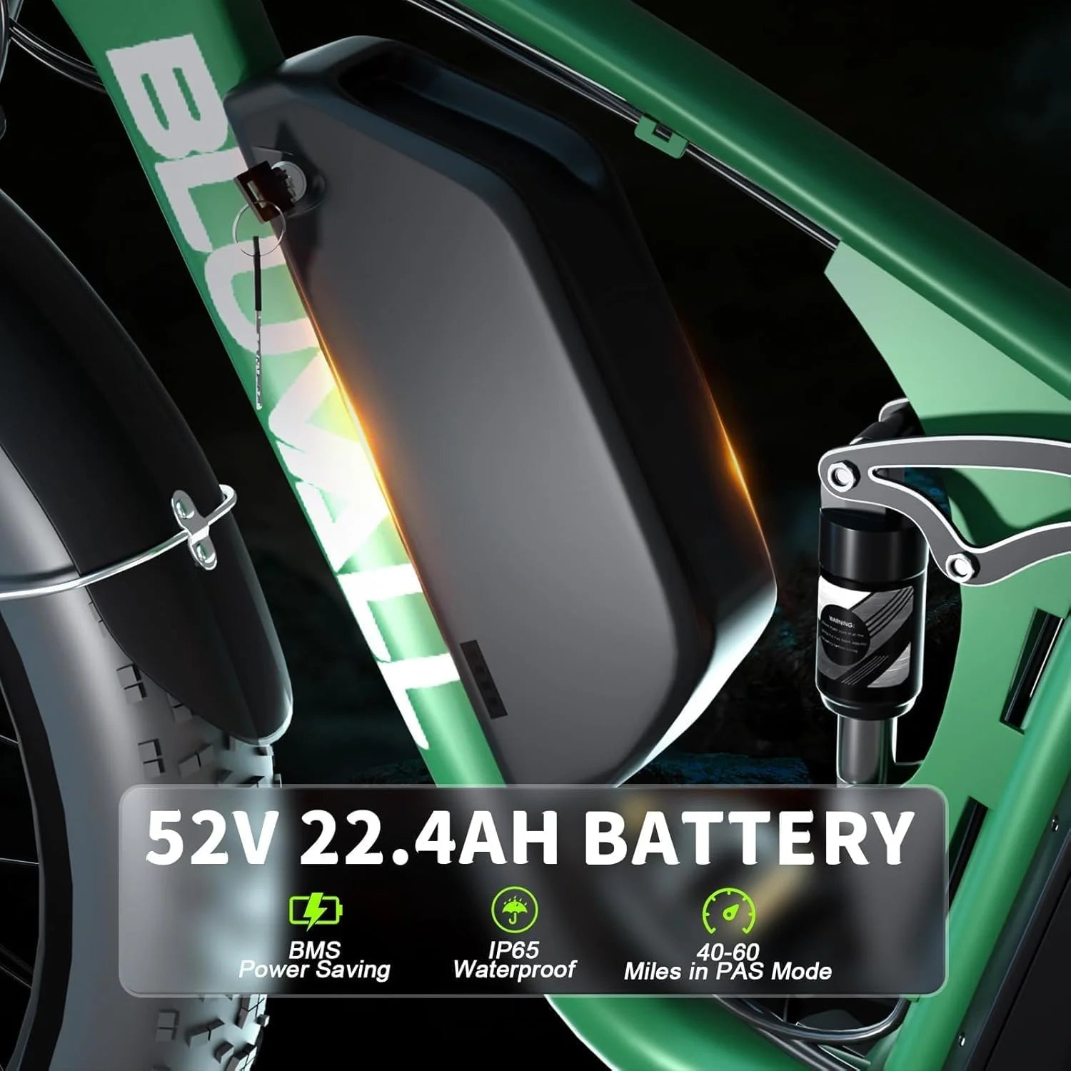 Fat Tire E - Bike 2000W Ebike for Adults, 52V 22.4AH Battery Dual Motor 26" Full Suspension Electric - Product image 3