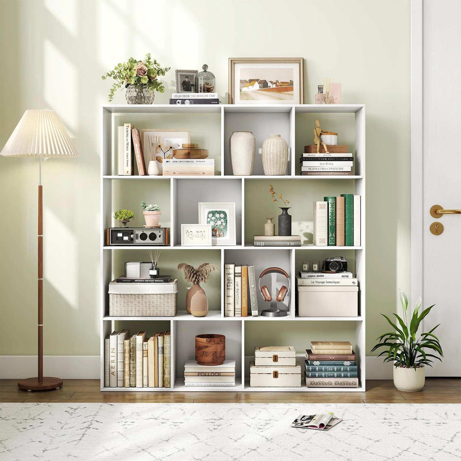 Tangkula 12 Cube 4-Tier Freestanding Storage Organizer Bookcase with Open Cubes - Product image 2