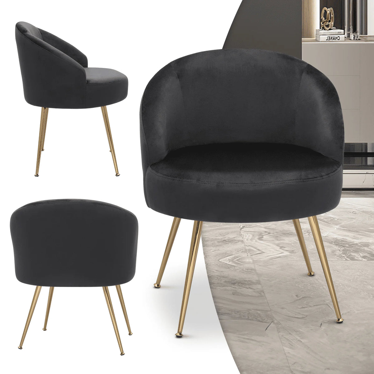 Monibloom Velvet Accent Chair, Modern Upholstered Single Sofa Side Chair - Product image 15