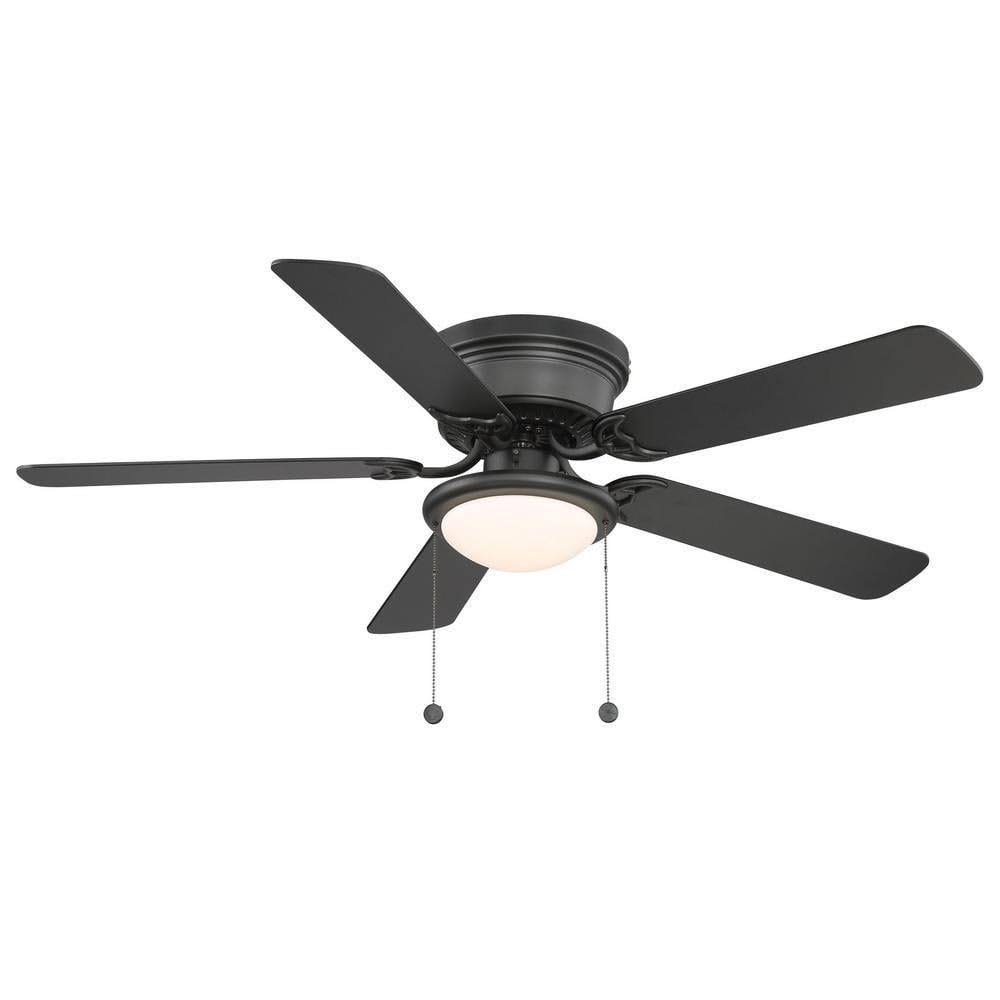 Hugger 52 in. LED Indoor Black Ceiling Fan with Light Kit - Product image 1
