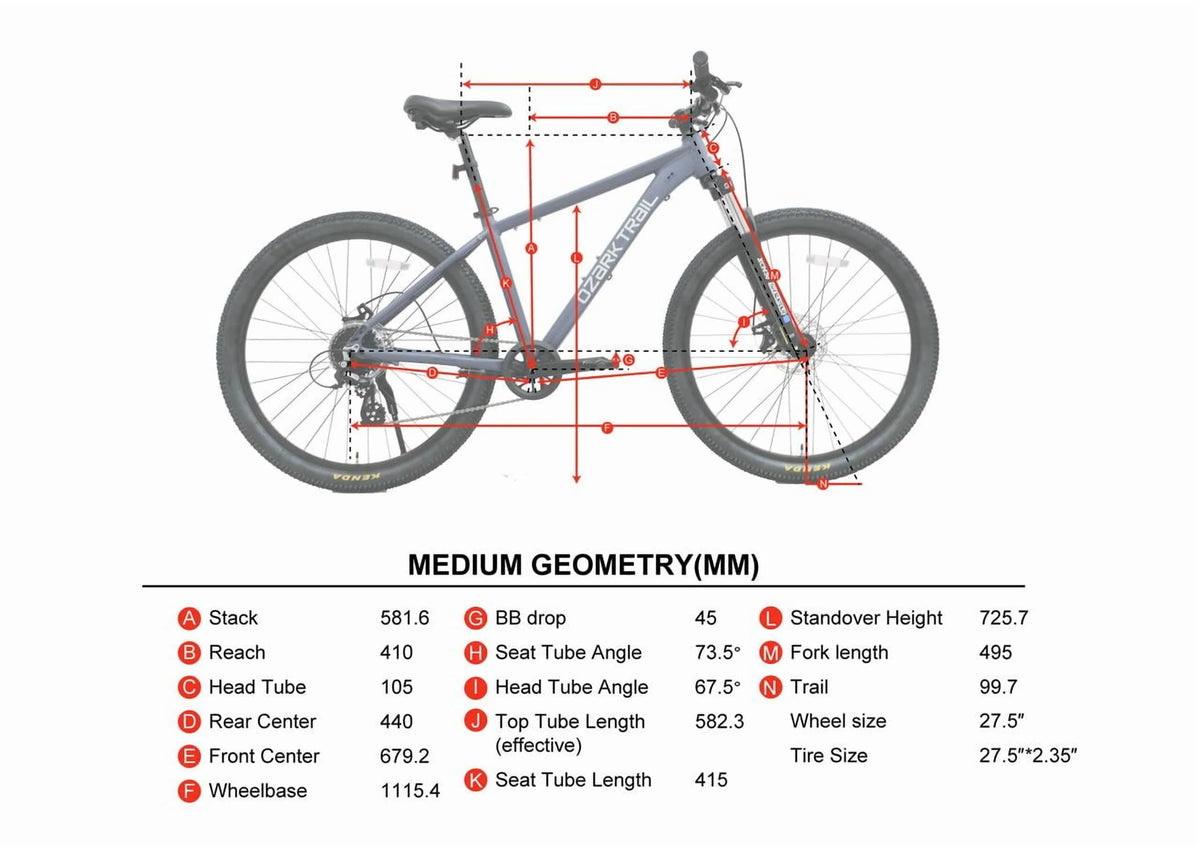 27.5" Ozark Trail M.2 Ridge Mountain Bike, Medium Frame, Fits Riders 5'3" - 5'8", Blue, Adult, Unisex - Product image 7
