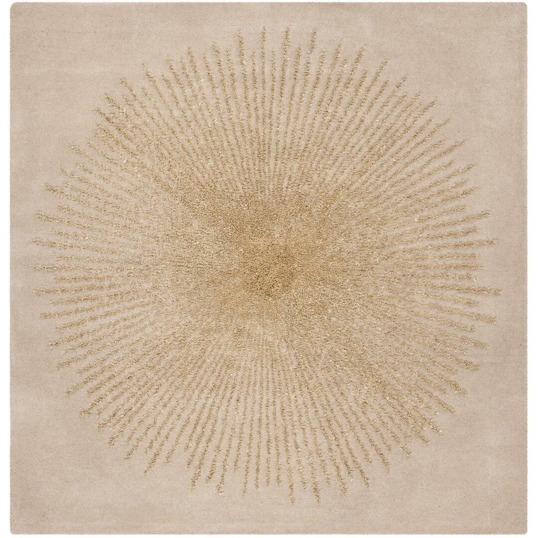 Mercer41 Tess Hand-Tufted Wool Beige/Gold Area Rug, Size: Square 6' - Product image 1