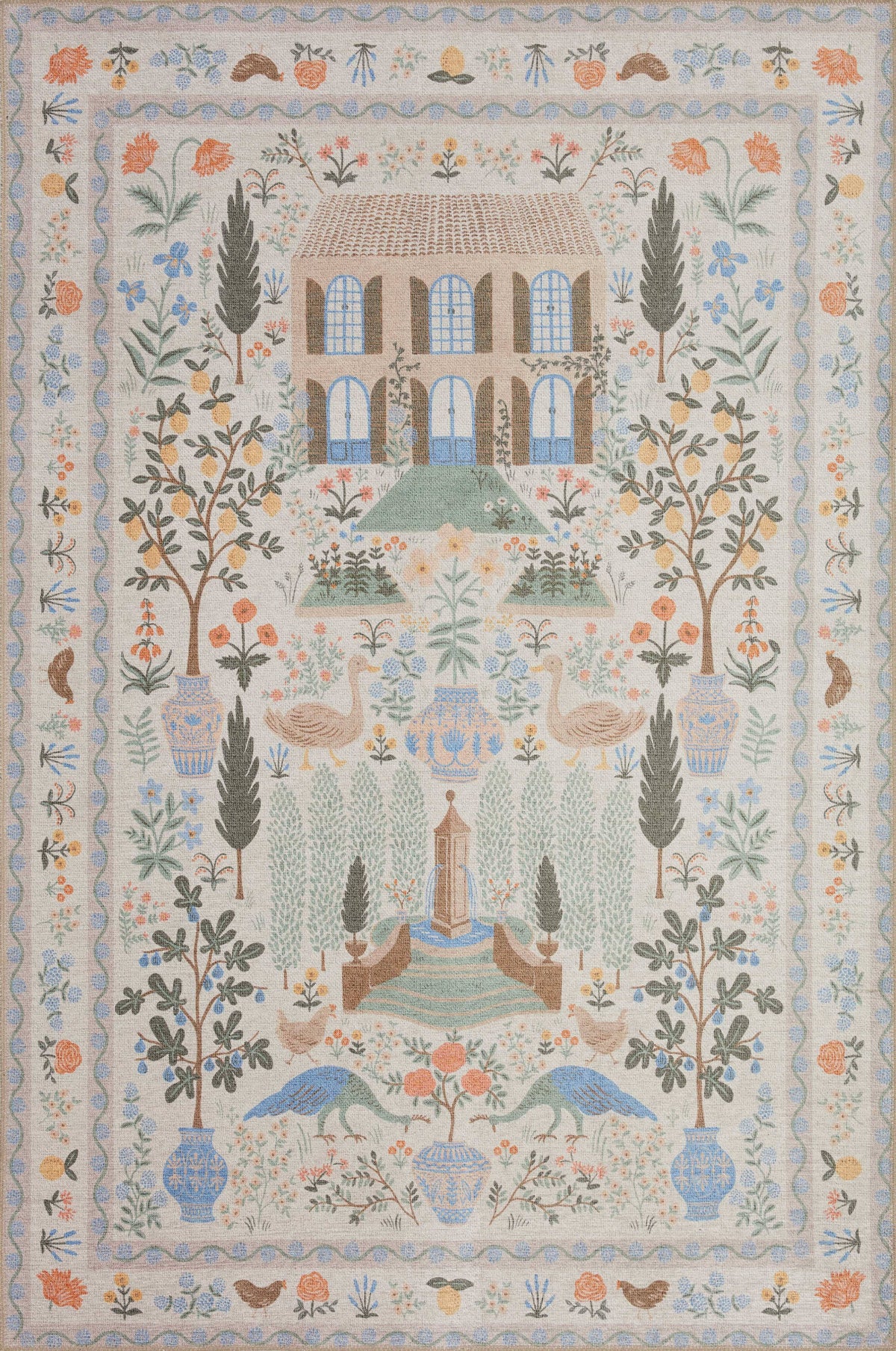Rifle Paper Co. x Loloi Menagerie Cream Rug Size: 18" x 18" Sample - Product image 1