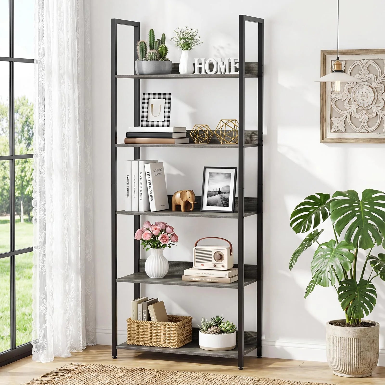 Tangkula 5-Tier Bookshelf for Living Room - Product image 4