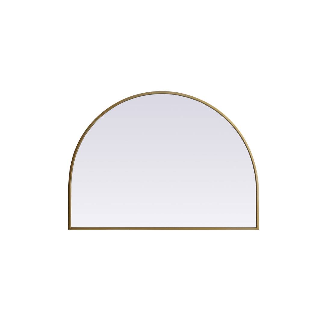 Savina Arch Metal Wall Mirror Finish: Brass, Size: 33" x 24" - Product image 1