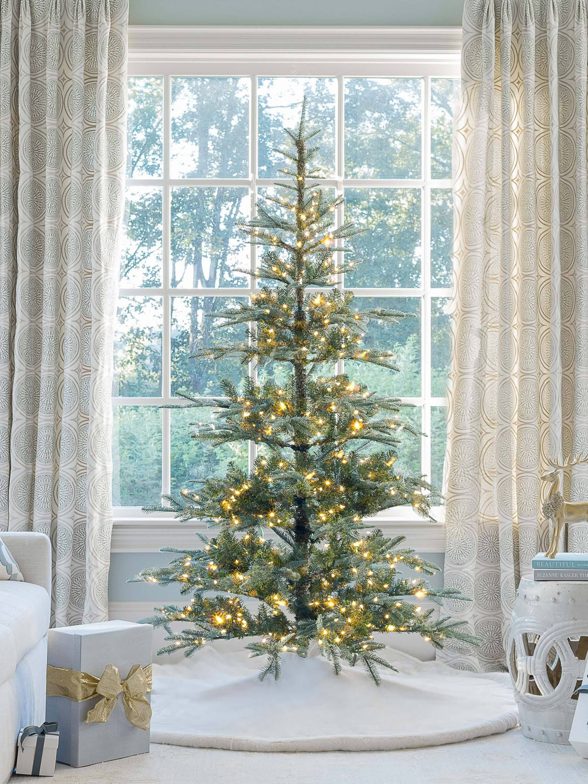 King of Christmas 7 ft King Noble Fir Artificial Christmas Tree with 500 Warm White LED Lights - Product image 1