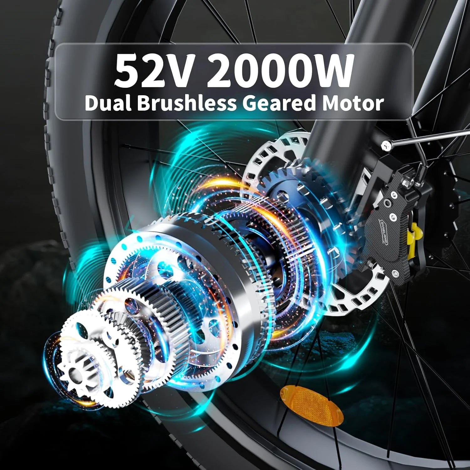 Fat Tire E - Bike 2000W Ebike for Adults, 52V 22.4AH Battery Dual Motor 26" Full Suspension Electric - Product image 2